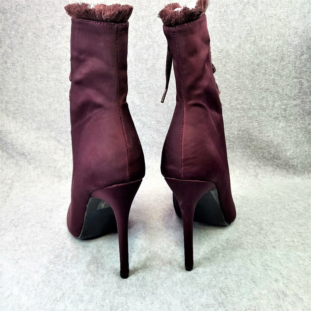 * So Me Purple Wine High Heel Ankle Boot Shoe - Picture 3 of 7